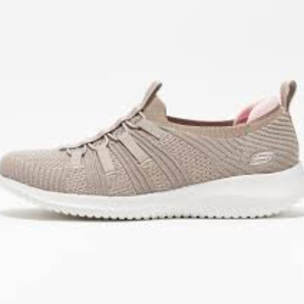 Skechers Women's Taupe Ultra Flex Knit Bungee 149903 Slip-On Sneakers Size 6.5